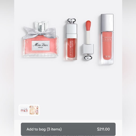 Dior Day-to-Date Trio,Miss Dior,Addict Lip Glow Oil Forever Glow Maximizer $210 - Picture 3 of 4